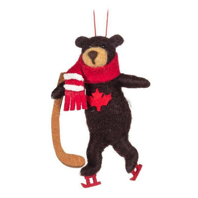 Canada Hockey Bear Felt Ornament | Holiday | boogie + birdie