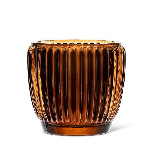 Brown Ribbed Votive Holder | Holiday Decor | boogie + birdie
