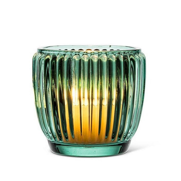 Green Ribbed Votive Candle Holder | Holiday Decor | boogie + birdie