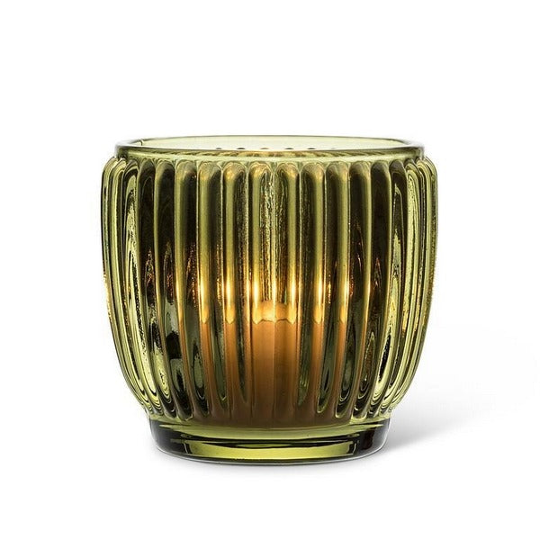 Brown Ribbed Votive Holder | Holiday Decor | boogie + birdie
