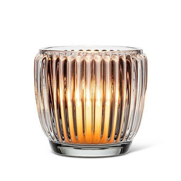 Smoke Ribbed Votive Candle Holder | Holiday Decor | boogie + birdie
