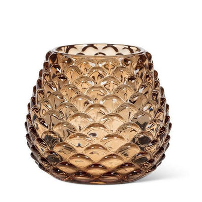 Medium Amber Pinecone Glass Tealight Holder | Decor | boogie + birdie