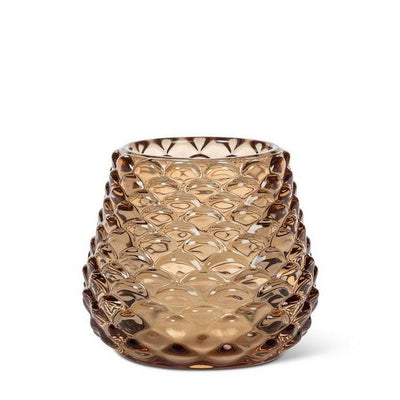 Small Amber Pinecone Glass Tealight Holder | Decor | boogie + birdie