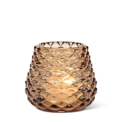 Small Amber Pinecone Glass Tealight Holder | Decor | boogie + birdie