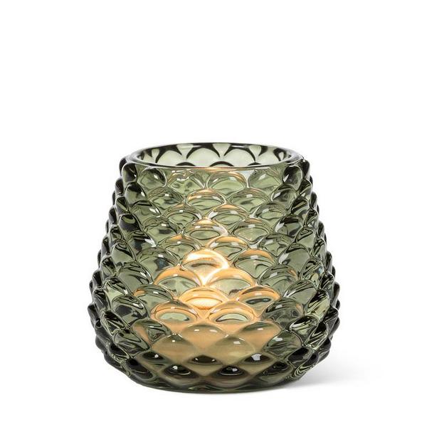 Small Green Pinecone Glass Tealight Holder | Decor | boogie + birdie