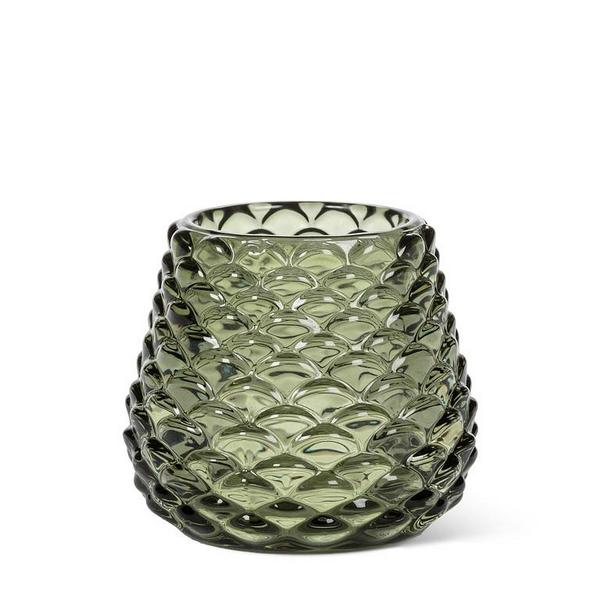 Small Green Pinecone Glass Tealight Holder | Decor | boogie + birdie