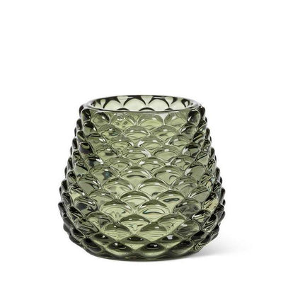 Small Green Pinecone Glass Tealight Holder | Decor | boogie + birdie