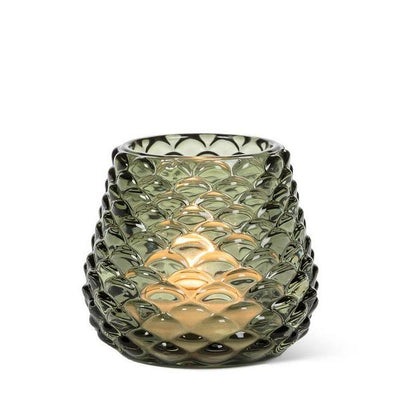 Small Green Pinecone Glass Tealight Holder | Decor | boogie + birdie
