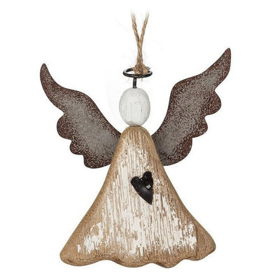 Rustic Angel Ruffled Dress Wooden Ornament | Holiday Decor | boogie + birdie