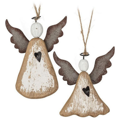 Rustic Angel Rounded Dress Wooden Ornament | Holiday Decor | boogie + birdie
