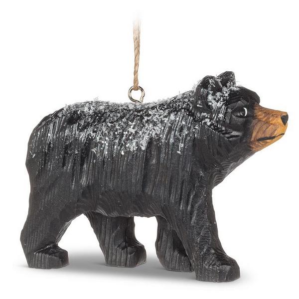 Black Bear Carved Wood Ornament | Holiday Ornaments | boogie + birdie