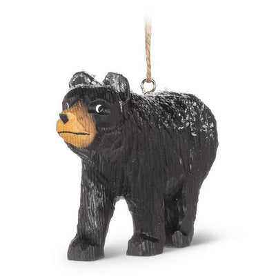 Black Bear Carved Wood Ornament | Holiday Ornaments | boogie + birdie