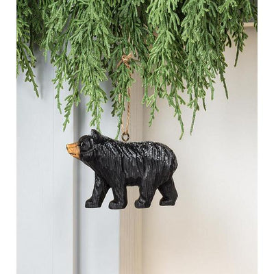 Black Bear Carved Wood Ornament | Holiday Ornaments | boogie + birdie