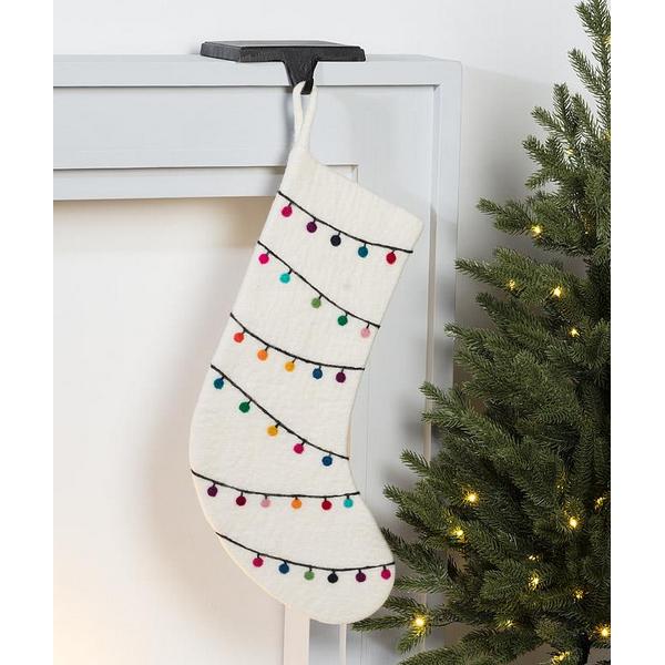 Christmas Lights Felt Stocking  | Holiday Decor | boogie + birdie