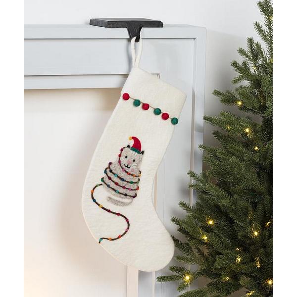 Christmas Cat Felt Stocking | Holiday Decor | boogie + birdie