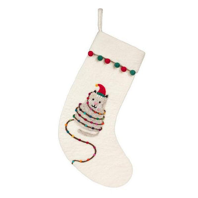 Christmas Cat Felt Stocking | Holiday Decor | boogie + birdie