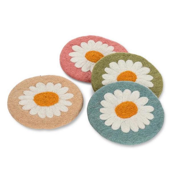 Daisy Felt Coasters | Set of 4 | Decor | boogie + birdie