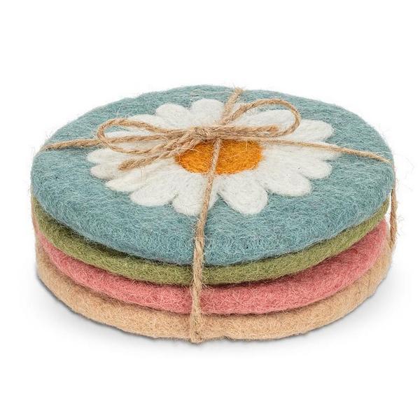 Daisy Felt Coasters | Set of 4 | Decor | boogie + birdie