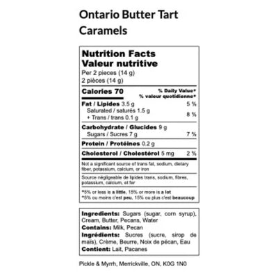 Ontario Pecan Butter Tart Caramels 170g | Pickle & Myrrh | boogie + birdie