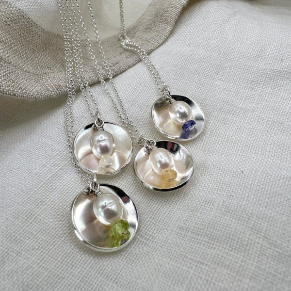 Silver Glow Opal October Birthstone Necklace | Open Fire | boogie + birdie