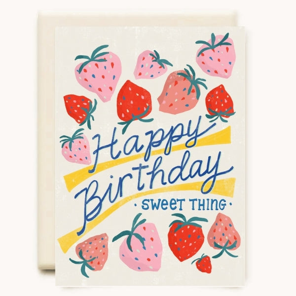 Strawberries Sweet Thing Birthday Card | Inkwell Cards | boogie + birdie