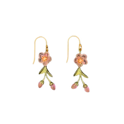 Glass Peach Blossom with Buds Drop Earrings | Michael Michaud | boogie + birdie