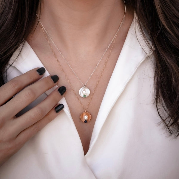Silver Glow Opal October Birthstone Necklace | Open Fire | boogie + birdie