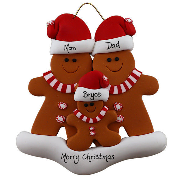 Personalized Family of 3 Gingerbread Ornament | Ornamentopia | boogie + birdie