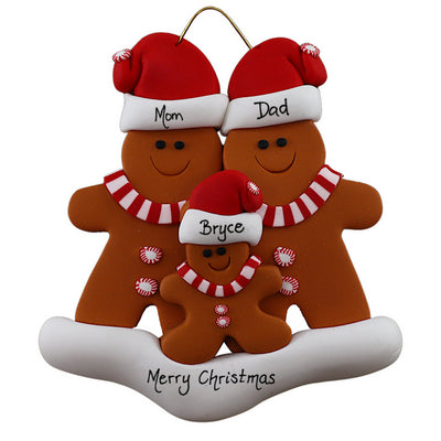 Personalized Family of 3 Gingerbread Ornament | Ornamentopia | boogie + birdie