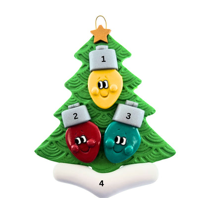 Personalized Family of 3 Light Bulbs Ornament | Ornamentopia | boogie + birdie
