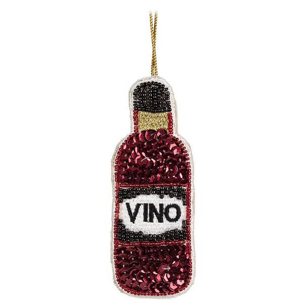 Vino Bottle Beaded Ornament | Holiday | boogie + birdie