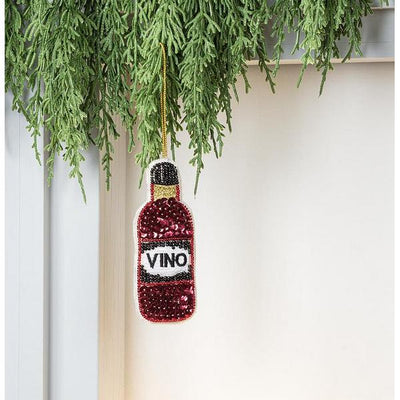 Vino Bottle Beaded Ornament | Holiday | boogie + birdie