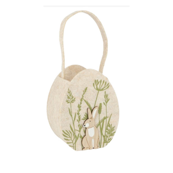 Felt Bunny and Grass Basket (A21610) | Seasonal Decor | boogie + birdie