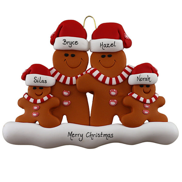 Personalized Family of 4 Gingerbread Ornament | Ornamentopia | boogie + birdie