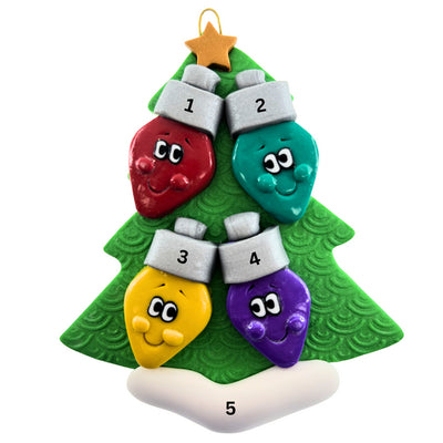 Personalized Family of 4 Light Bulbs Ornament | Ornamentopia | boogie + birdie