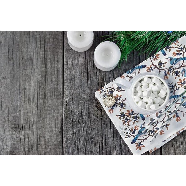 Blue Jays with Winter Berries Tea Towel | Holiday Decor | boogie + birdie