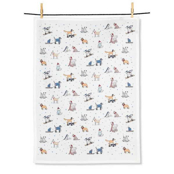 Winter Sports Dogs Tea Towel | Holiday Decor | boogie + birdie