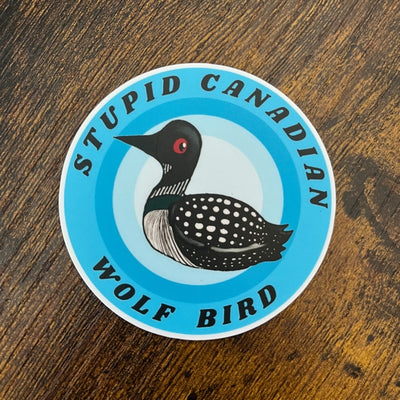 Stupid Canadian Wolf Bird Sticker | Paper Goods | boogie + birdie