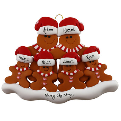 Personalized Family of 6 Gingerbread Ornament | Ornamentopia | boogie + birdie