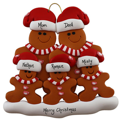 Personalized Family of 5 Gingerbread Ornament | Ornamentopia | boogie + birdie