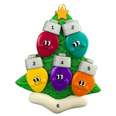 Personalized Family of 5 Light Bulbs Ornament | Ornamentopia | boogie + birdie