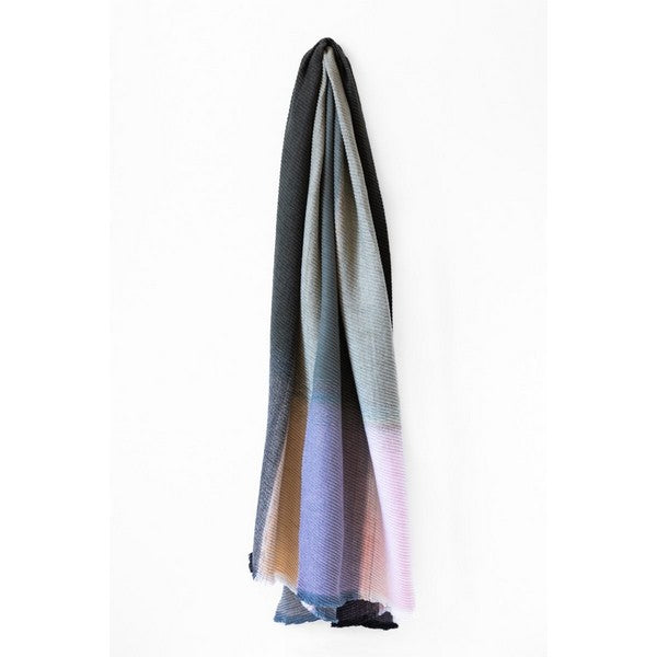 Pink and Olive Ombre Rippled Scarf | Accessories | boogie + birdie