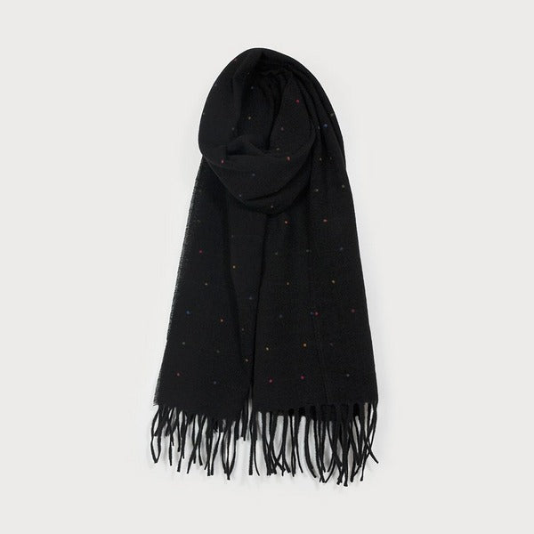 Black With Colourful Dots Scarf (6209-BLK) | Scarves | boogie + birdie