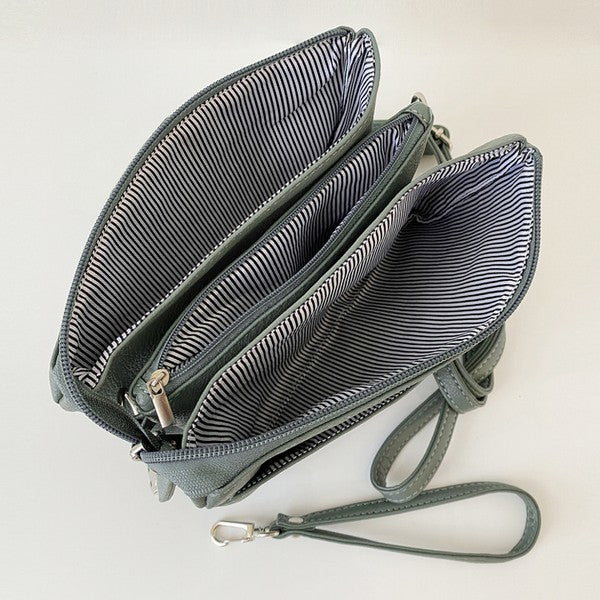 Dark Grey Multi-Pocket Crossbody Bag | Bags | boogie + birdie