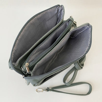 Dark Grey Multi-Pocket Crossbody Bag | Bags | boogie + birdie