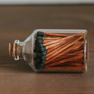 Turquoise Apothecary Match Jar (TQ-MBJAR) | Matchstick Boutique | boogie + birdie