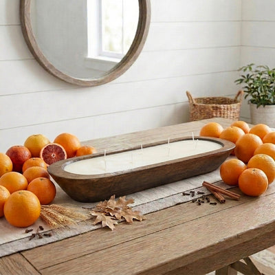 Orange Cinnamon Clove 8-Wick Dough Bowl Soy Candle  | The Scented Market | boogie + birdie
