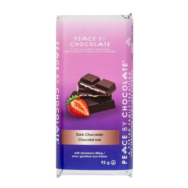 Dark Chocolate Bar with Strawberry Filling | Peace by Chocolate | boogie + birdie
