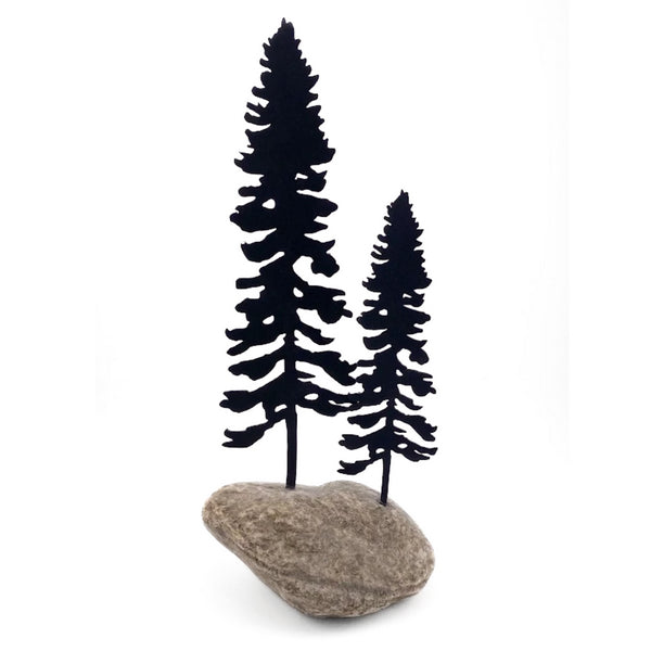 Two Pine Trees on a Rock Table Decor | Home Decor | boogie + birdie