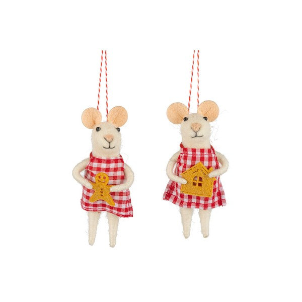 Mouse with Gingerbread House Felt Ornament | Holiday Decor | boogie + birdie